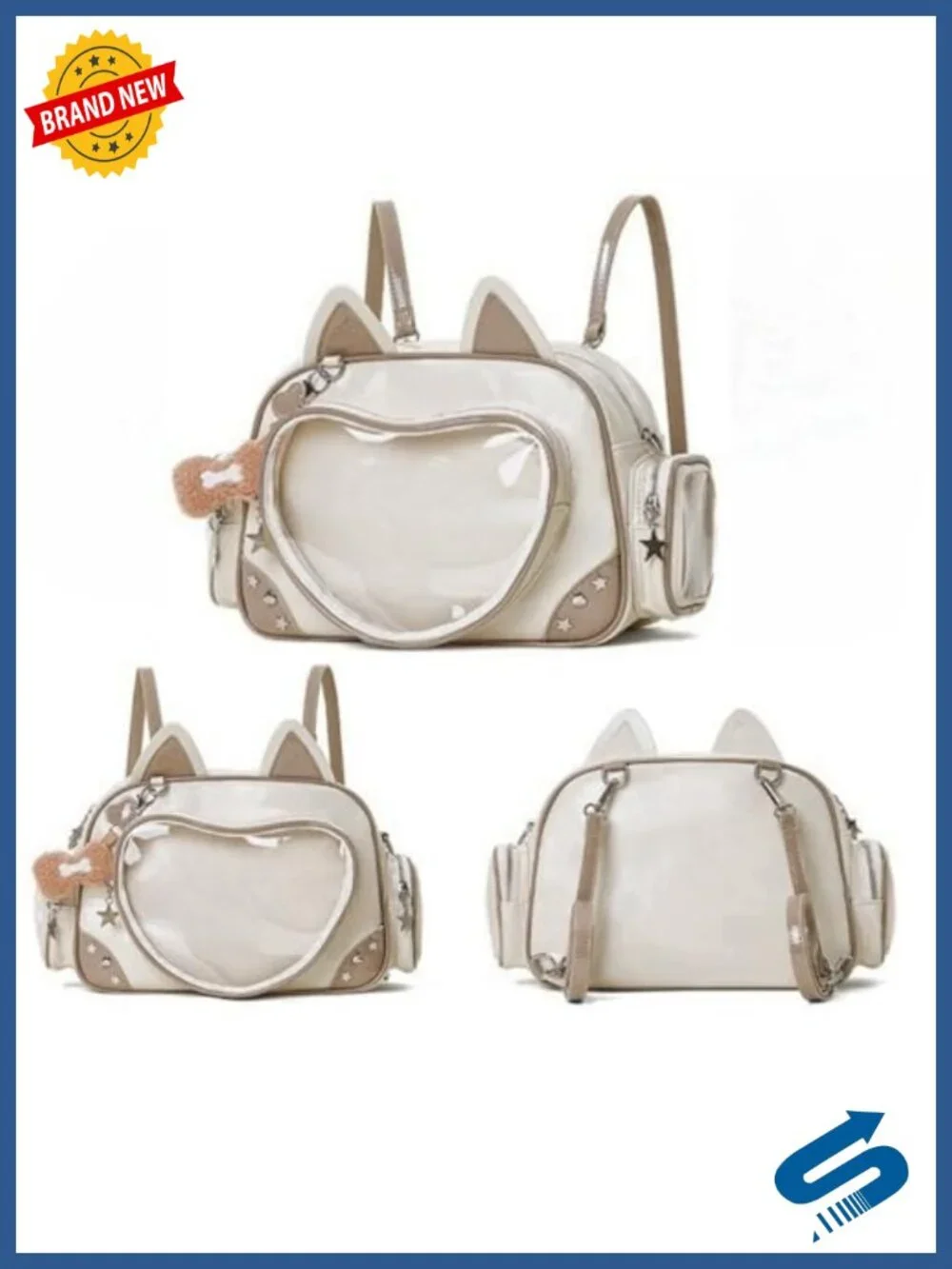Kawaii Ita Bag Cat Pin Display Backpack Crossbody Shoulder Purse Anime Cosplay
